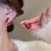 Серьги Ancola «Серебряная Игла» с Красным Сердцем – Модные, Роскошные и Элегантные для Осени/Зимы 2025