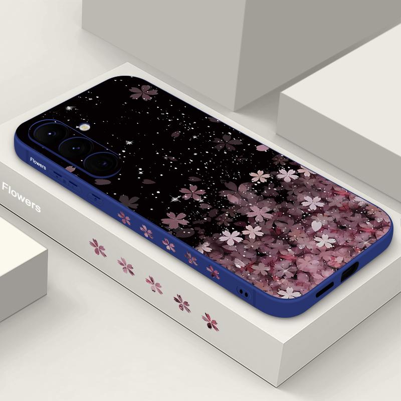 Чехол с узором вишневого цвета для Samsung Galaxy S25 S24 S22 Ultra Plus S23 S21 S20 Fe A55 A54 A52 A35 A15 5g Lanyard Tpu Soft Slim Case Cover