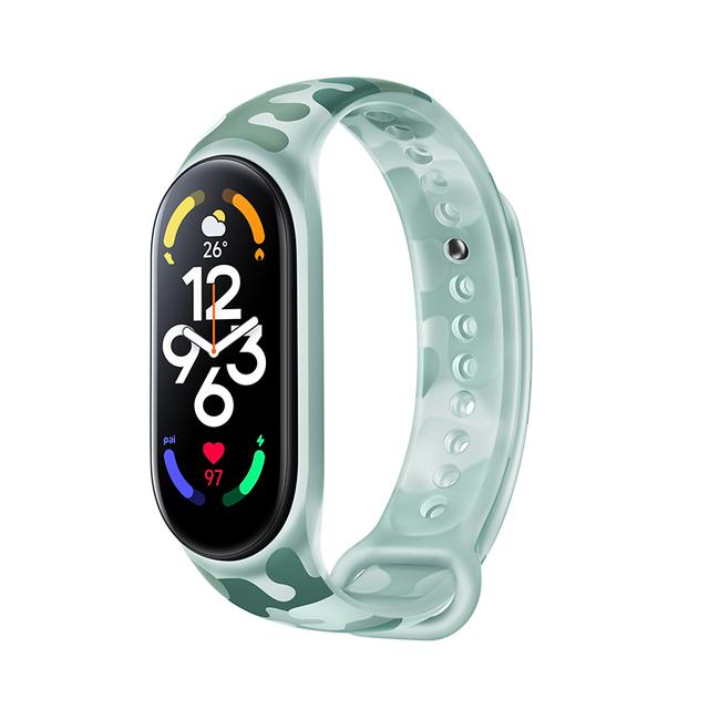 Xiaomi ремешок для Xiaomi Mi Band 7 флуоресцентный камуфляжный браслет силиконовый сменный ремешок для xiaomi mi smart Band 7 6 5
