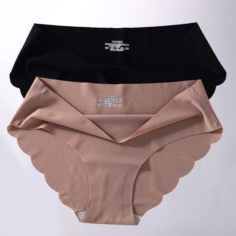 2PCS/Set M-XL Seamless Ice Silk Sexy Women Panties Pantys 7 Solid Colors Breathable Pantys Underwear For Girls Lingerie