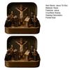 1/2Pcs Jesus Crucifixion Scene Set in Tin Box Handcrafted Pocket Size Miniature Jesus Resurrection Tin Resin Ornament Religious Decoration
