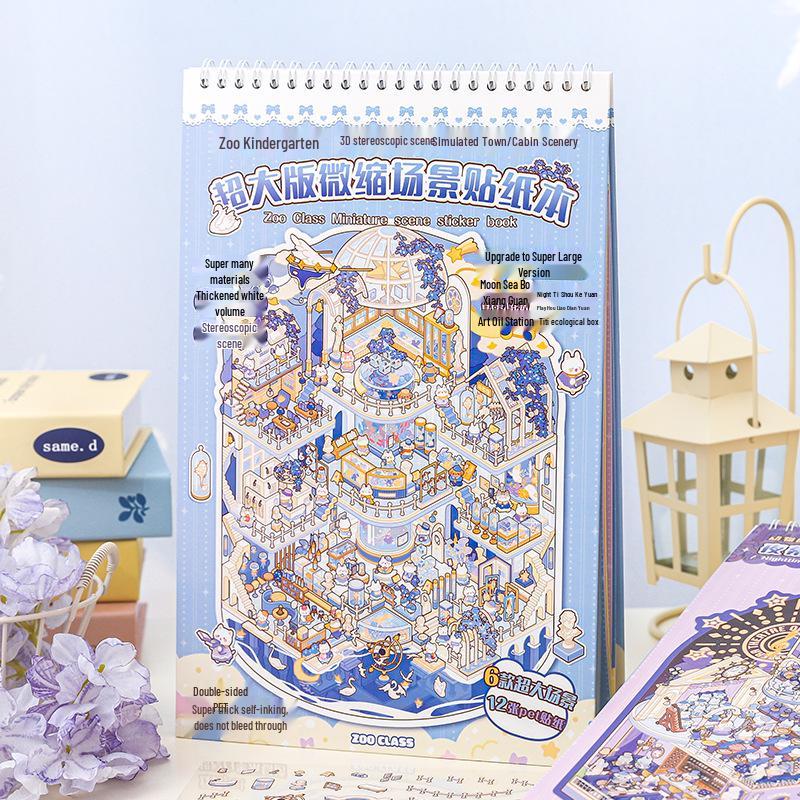 Light Luxury Cartoon Miniature Scene Sticker Book: Creative Fun DIY Stickers