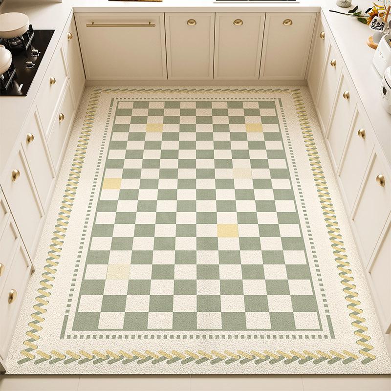 Fresh Kitchen Mat - Waterproof, Oil-Resistant, Non-Slip PVC Leather Area Rug, Easy-Clean and Cuttable Floor Mat for Home Use