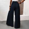 Женские модные однотонные свободные повседневные брюки с широкими штанинами и высокой талией