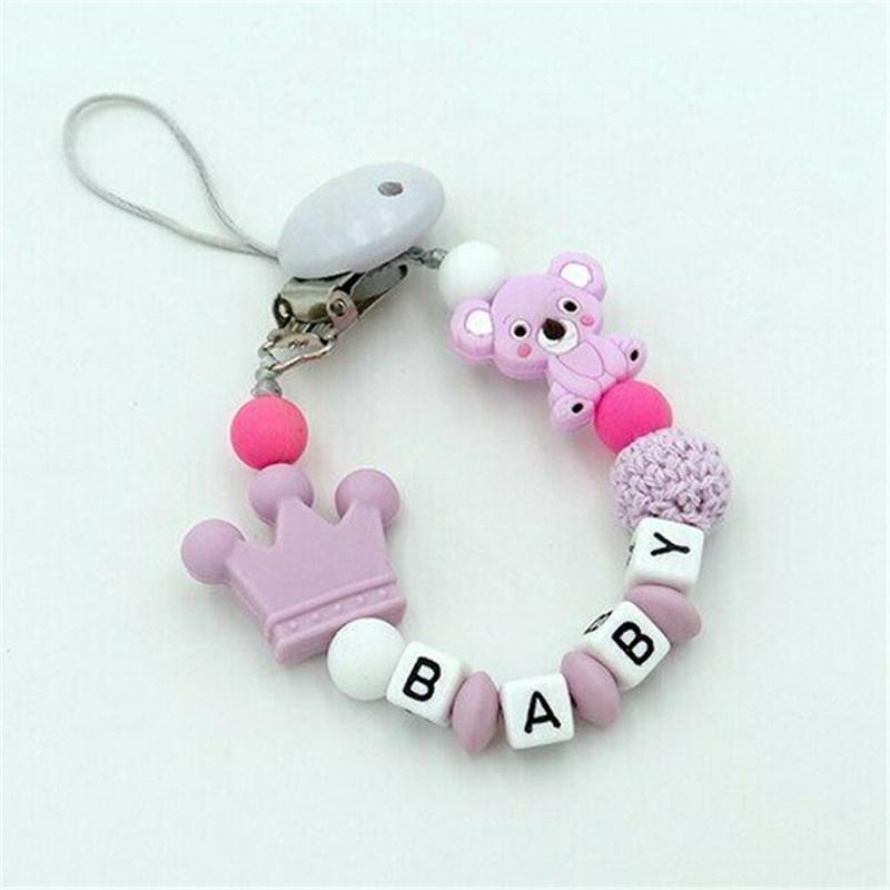 Зажим для детской соски, успокаивающий держатель-цепочка для ребенка, силиконовая соска-пустышка Koala, цепочка для детских моляров