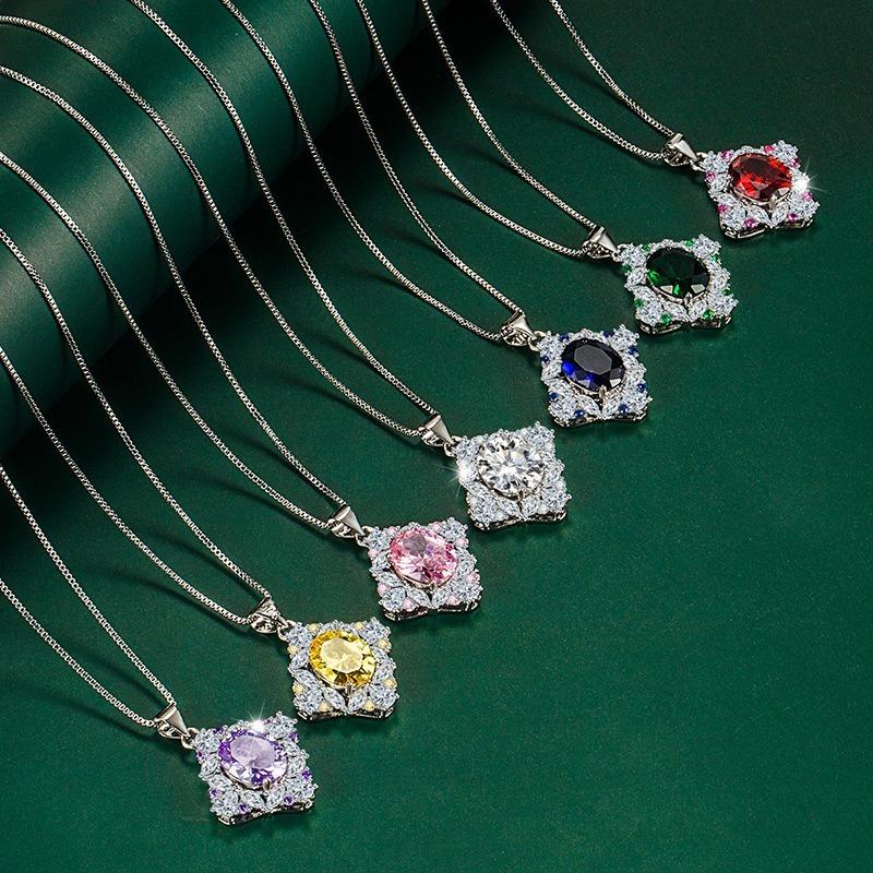 Sace Gems Классический роскошный циркон для женщин кулон ожерелье ювелирные изделия свадебное обещание вечерние подарок