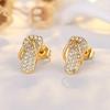 Unusual Design Flip Flops Stud Earrings for Women Copper Gold Color Hypoallergenic Simple Earrings Luxury Brand Zirconia Zircon