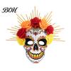 Sugar Skull Mask Mardi Gras Mask, Venetian Party Floral Masquerade Masks for Halloween Cosplay Mexican Lightweight EVA