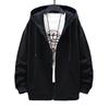 Men's Solid Hoodies Coat Harajuku Basic Long Sleeve Spring Autumn Loose Zip Up Casual Oversized Sweatshirts Jacket with Pocket