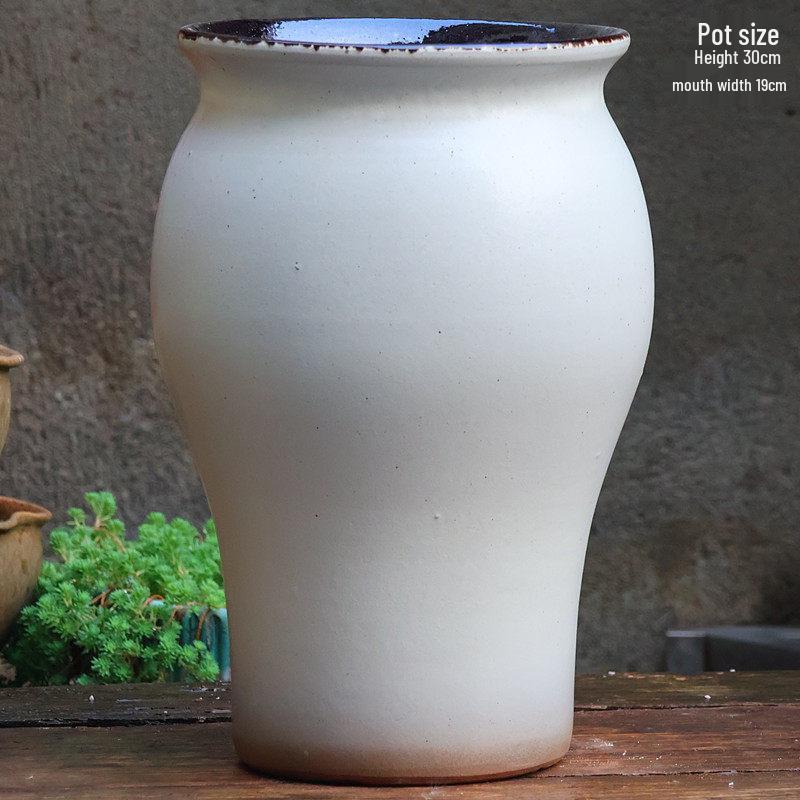 Большой Ручной Глиняный Керамический Цветочный Горшок – Дышащий Высокий Горшок для Суккулентов, Бугенвиллии, Стрелиции, Горшок из Фиолетовой Глины