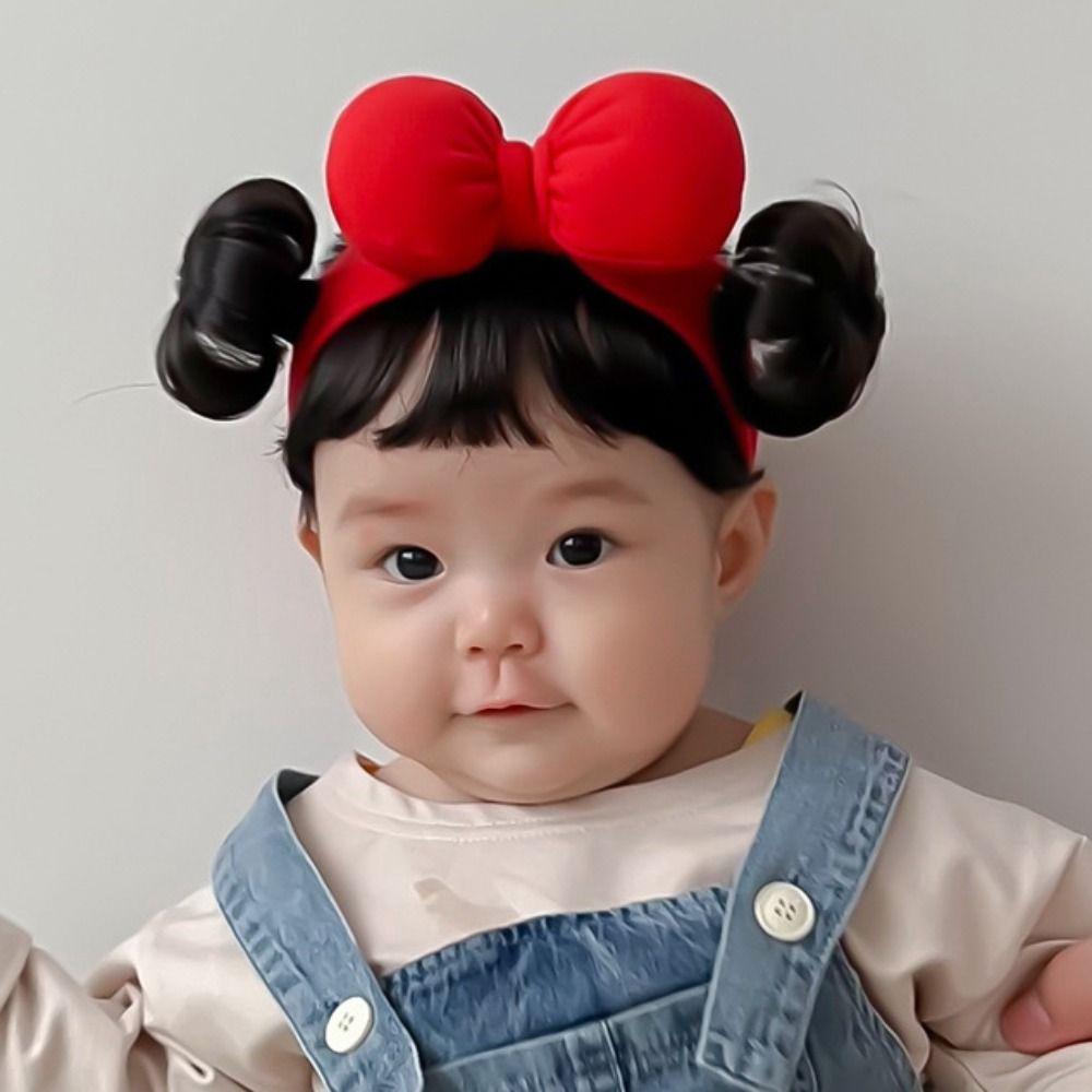 Милые детские резинки для волос парик хлопковые челки шиньоны повязка на голову детский накладной волос реквизит для фотосъемки