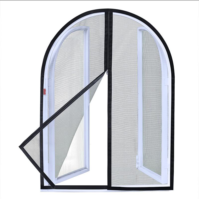 Arched Mosquito Net Window Screen Curved Round Zipper anti-mosquito Customized Black white Fly Insect Mesh Invisible Fiberglass