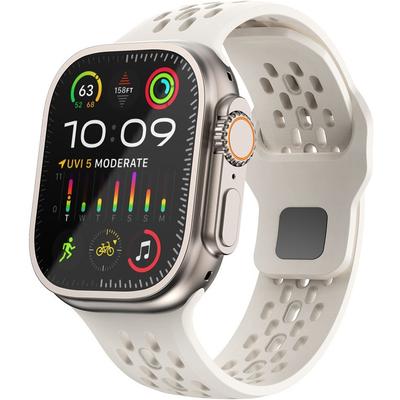 Силиконовый ремешок для Apple Watch 1/2/3/4/5/6/7/8/9/10/11/SE Ultra 1/2/3 42/44/45/46/49 мм, Бежевый