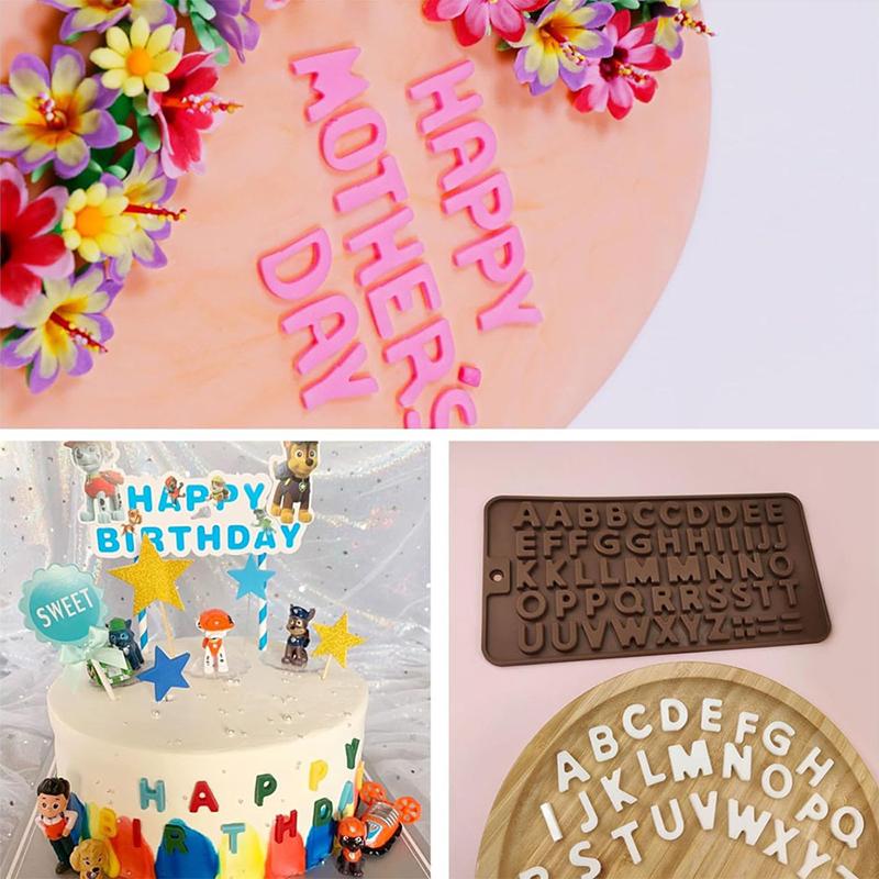 Силиконовые формы для шоколада в виде букв и цифр, инструменты для выпечки, алфавит, цифры, украшения для торта на день рождения, форма для мастики