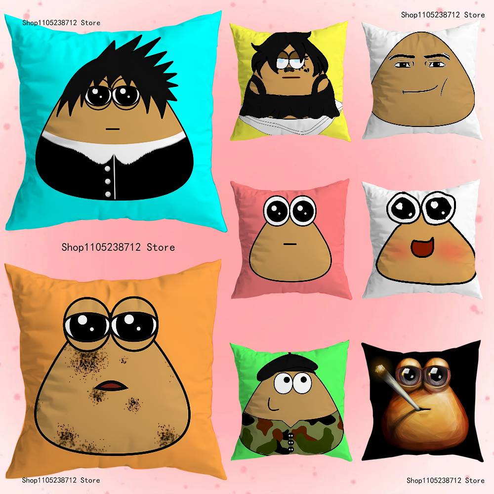 Мой питомец инопланетянин Emo Noteit Pou Наволочка Наволочка Подушка Плюшевый Мальчики Девочки Мультфильм Аниме Каваи Декор День Рождения Милые Подарки