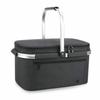 32L Large Capacity Foldable Picnic Basket with Cooler Aluminum Shopping Family Use Large Size Black Function, Frame, Heavy-Duty Design, Waterproof,