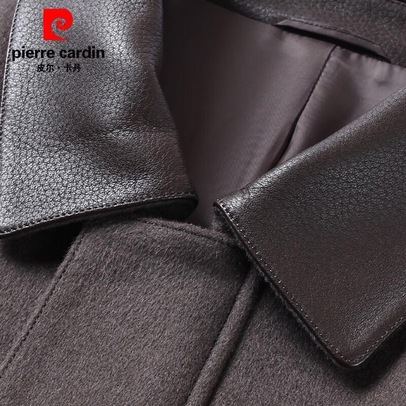 Мужская куртка Pierre Cardin из чистой шерсти с кожаным воротником