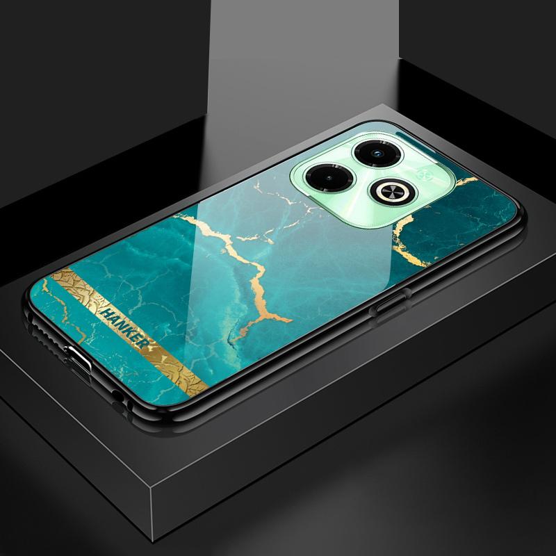For Honor X9 X9a P20 P30 P40 P50 Pro P40 Lite Infinix Hot 12i 40i Smart 8 Pro Vivo V23e V25e Fashion Hard Glass Marble Pattern Shockproof Phone Case