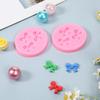 Mini Silicone Fondant Bow Molds, 4 Pieces Bow Molds for Chocolate Bows Silicone Fondant Mold Sugar Candy Cake Chocolate Craft Mold for DIY Cake