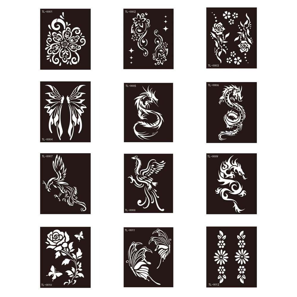 Mehndi Stickers Henna Tattoo Template Fake Tattoo Decals Body Art Sticker Men/Women
