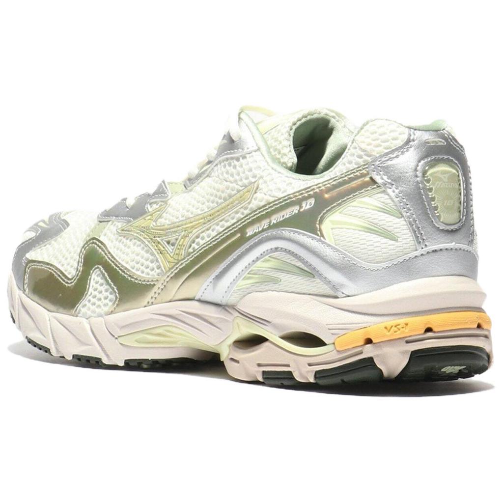 Mizuno Wave Rider 10 Спортивная мода Нескользящие Низкие Кроссовки Женские кроссовки Белый Серебристый D1GA243106