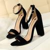 Fashion Summer Fashion Simple Classic Women Suede Open Toe High Heels Sandals Yellow Gladiator Square Heels Platform Shoes