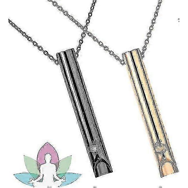 2pcs Breathing Necklace, Anxiety Necklace For Women, Stress Relief Mindful Breathing Necklaces Stainless For Meditation Relaxation