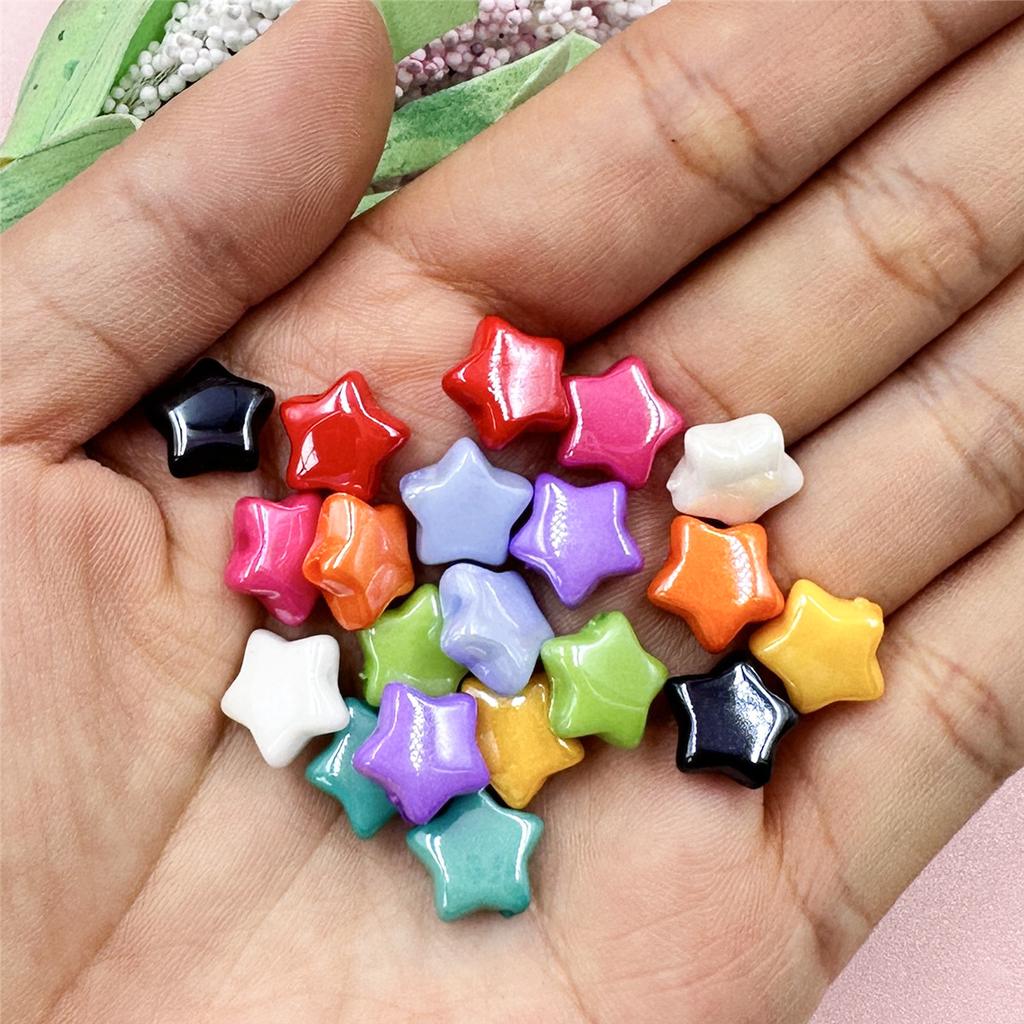 20 шт., 10,2 мм, акриловые маленькие звездочки, свободные бусины для браслета, ожерелья, брелока, материал для самостоятельного изготовления бисера