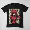Unisex Premium Cotton Harajuku T-Shirt Evangelion Asuka Poster Anime Shirt Print Tees Funny Style Round Neck Cotton Tshirt Casual T-Shirts