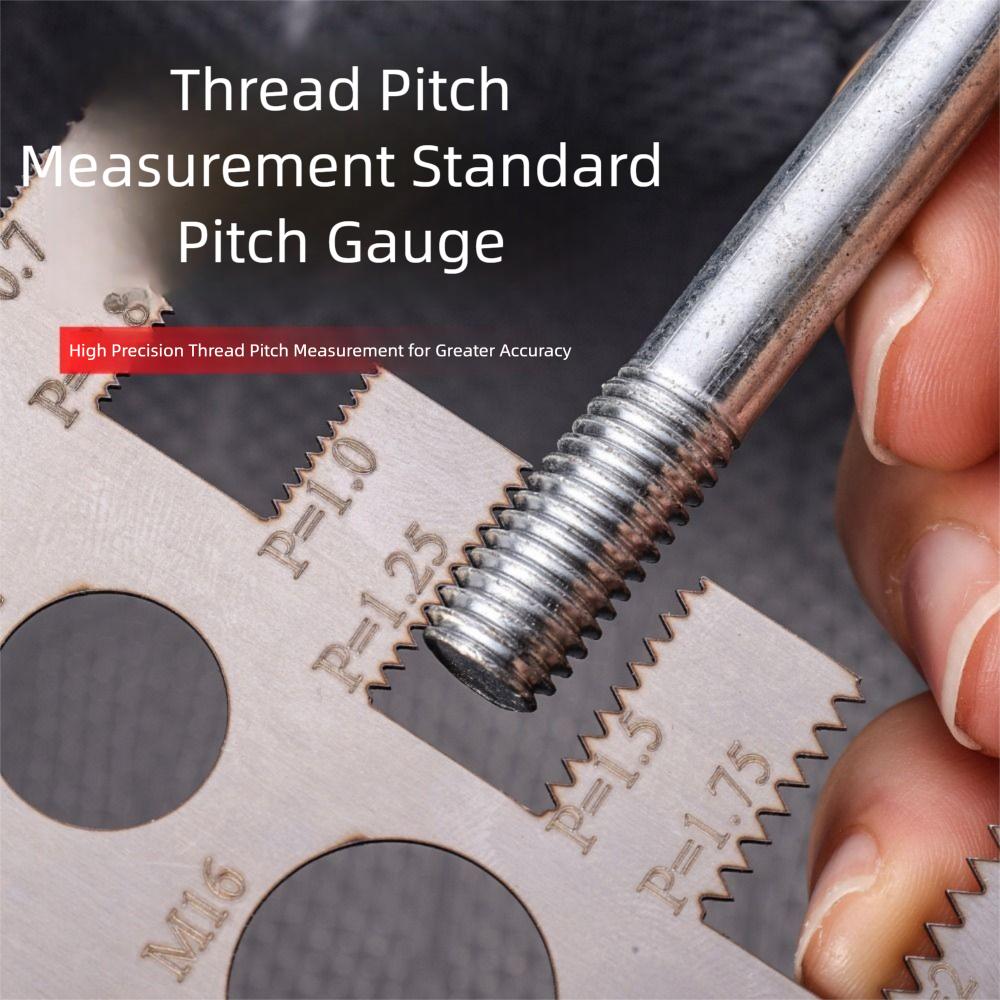Space Saving Thread Checker Silver Gauge Ruler Durable Measurement Tool Industry Use