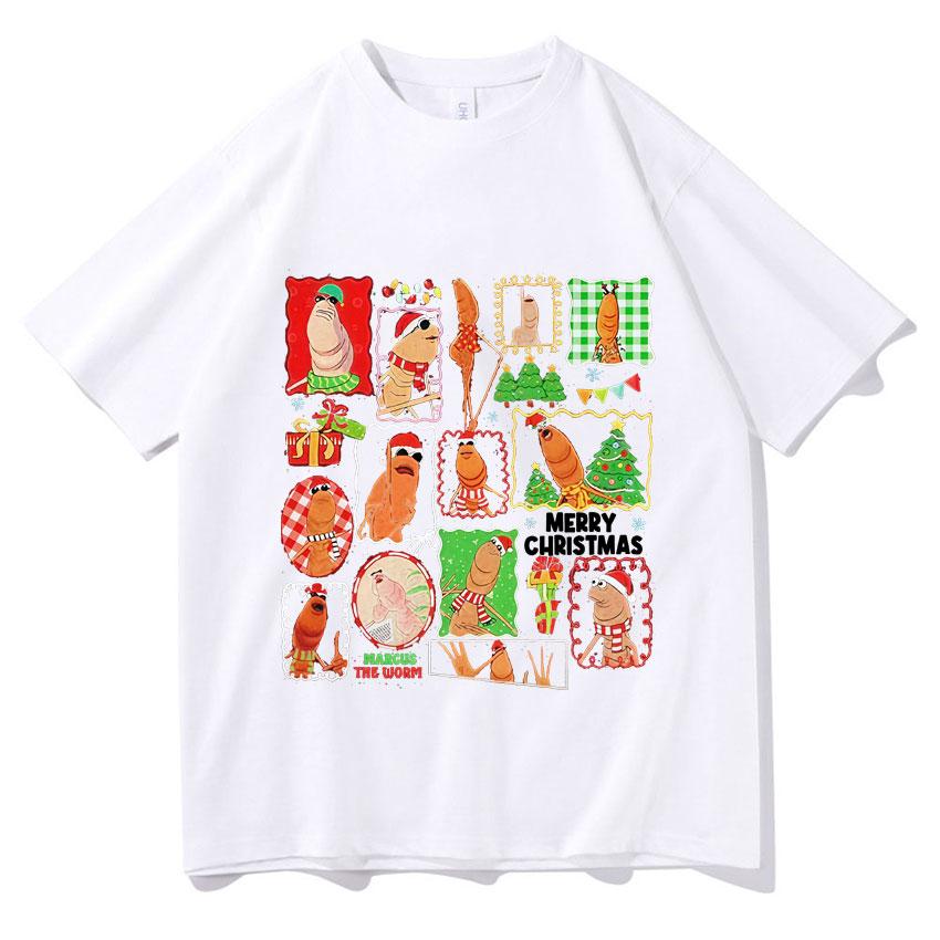 Marcus The Worm Men Women Tshirt High Quality Oversized Tshrits Funny Meme Popluar Tee Cotton Y2K Tops Christmas Gift Teenagers