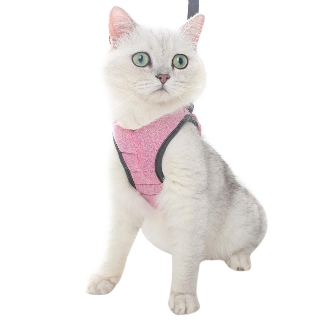 Cat Harness Leash Escape-proof Lightweight Breathable Adjustable Soft Dog Pet Vest