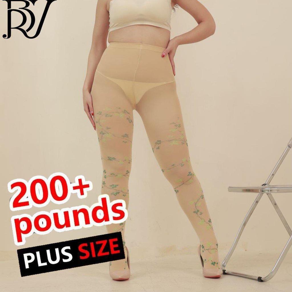 Колготки больших размеров 120D с блестящей пудрой и узором «виноградная лоза» - телесный цвет, посадка для весны/осени