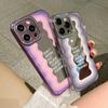 Роскошные задние крышки в рамке объектива с бриллиантами для IPhone 15 14 13 12 Pro Max Plus, блестящий драгоценный камень, украшенный волнистыми линиями, зеркальный чехол для телефона