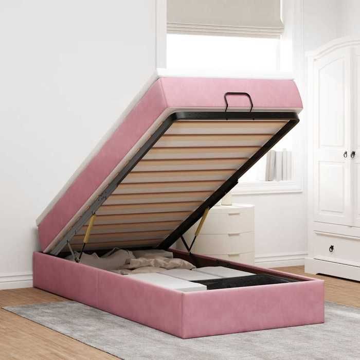 Maison Exclusive - Cadre de lit ottoman avec matelas rose 90x200 cm velours