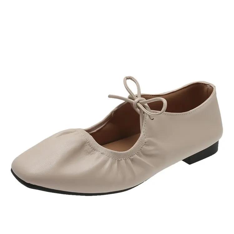 Модные женские плоские мягкие лоферы на шнуровке, женские весенние новые модные серебристые туфли Мэри Джейн, женские повседневные туфли для платья, уличные балетки