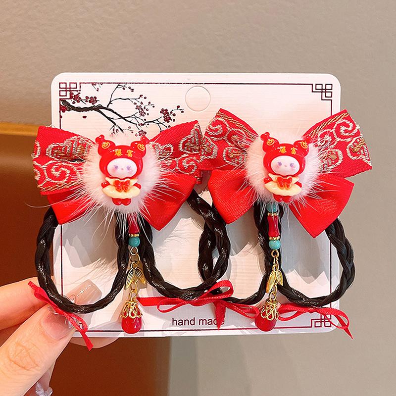 1 пара заколок для волос в китайском стиле, детские кисточки, заколки для волос, милый бант, бабочка, головной убор, кавайные красные аксессуары для волос, подарки