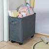 Тонкая корзина для белья с колесами, большая вместимость, прочная несущая конструкция, складная корзина для белья, корзина для грязного белья