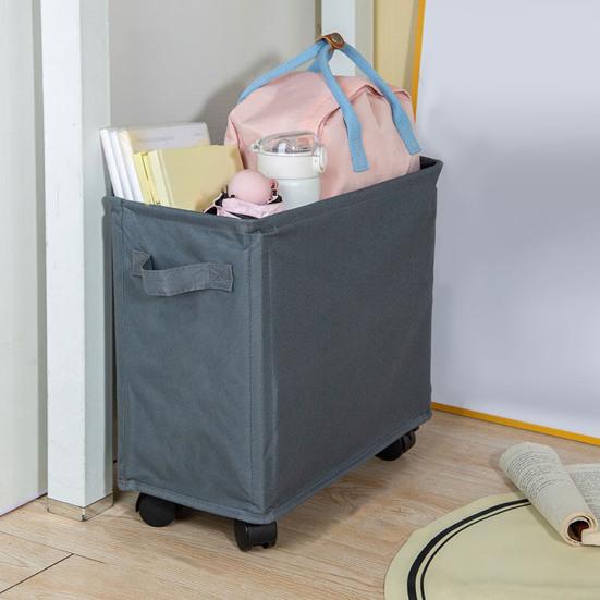 Тонкая корзина для белья с колесами, большая вместимость, прочная несущая конструкция, складная корзина для белья, корзина для грязного белья