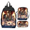 Printed Backpack Set 3-Piece Cartoon Movie Themed School Bag for Kids