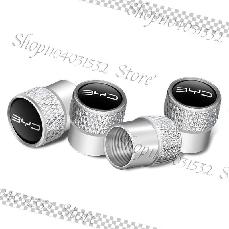 4Pcs Metal Car Styling Emblem Car Valve Caps Wheel Tires Air Tyre Stem Protective Cover For BYD Logo E5 E6 G3 G5 T3 F6 S6 Atto 3