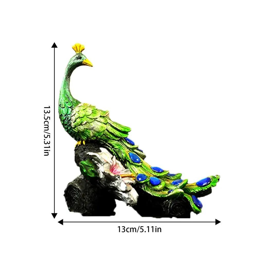 Статуэтка павлина из смолы Красивые фигурки животных Украшения для офисного стола