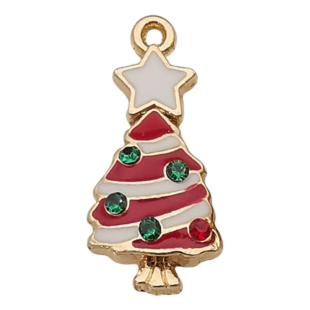 Set of 50 Christmas Oil Drop Pendants: Cute Santa, Snowman, Tree DIY Jewelry Accessories