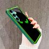 Зеленый Маленький Дьявол Стеклянный Чехол для Телефона для Samsung Galaxy S26 S25 S24 S23 S22 S21 FE Ultra Plus Встроенное стекло зеленый Изысканный