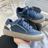 Fashion Blue Suede Casual Sneakers For Men Fashion Comfortable Breathable Vulcanized Shoes Man Trend Outdoor Non-slip Men's Skate Shoes