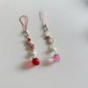 Beaded Mobile Phone Strap Strawberry Mobile Phone Key Chain Sweet Phone Lanyard