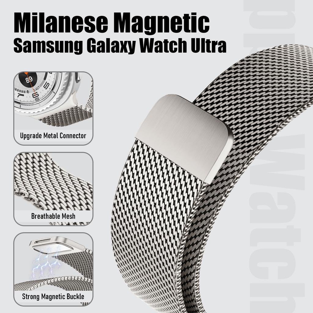 Миланский Loop Ремешок Для Samsung Galaxy Watch 8 44мм 40мм 8 classic 46мм Толстый металлический Браслет correa pulseira Galaxy Watch 8 ремешок