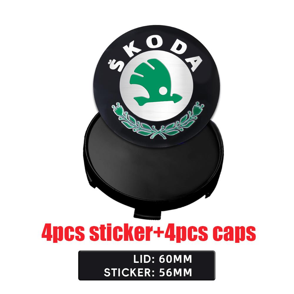 2025 Новые 4 шт. 56/60/65/68 мм Колпачки ступицы колеса Наклейка Накладка на диск колеса Для Skoda Octavia A5 3 2 VRS Vision Kodiaq Favorit Rapi