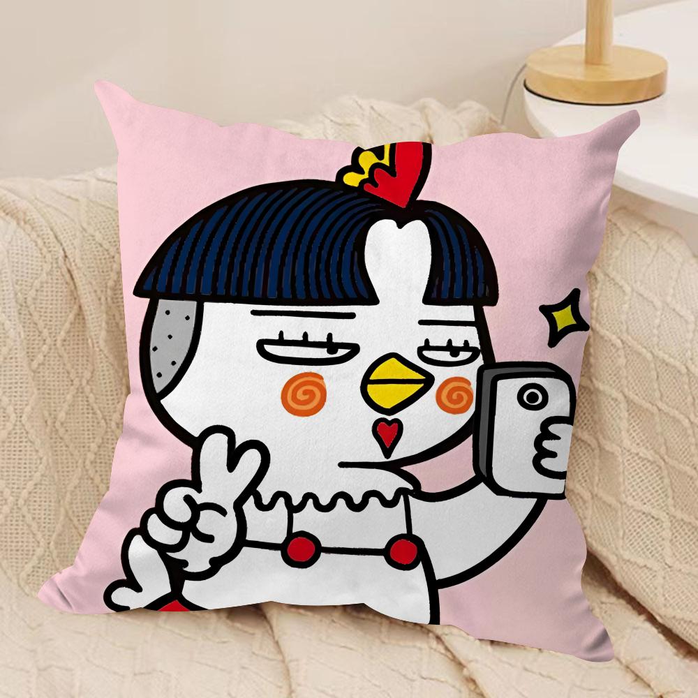 Kwaii Anime BBuldak RRameSn Cushion Cover Pillowcase Ultra Soft Skin Friendly Fabric Cloud Like Comfort  Concealed Zipper