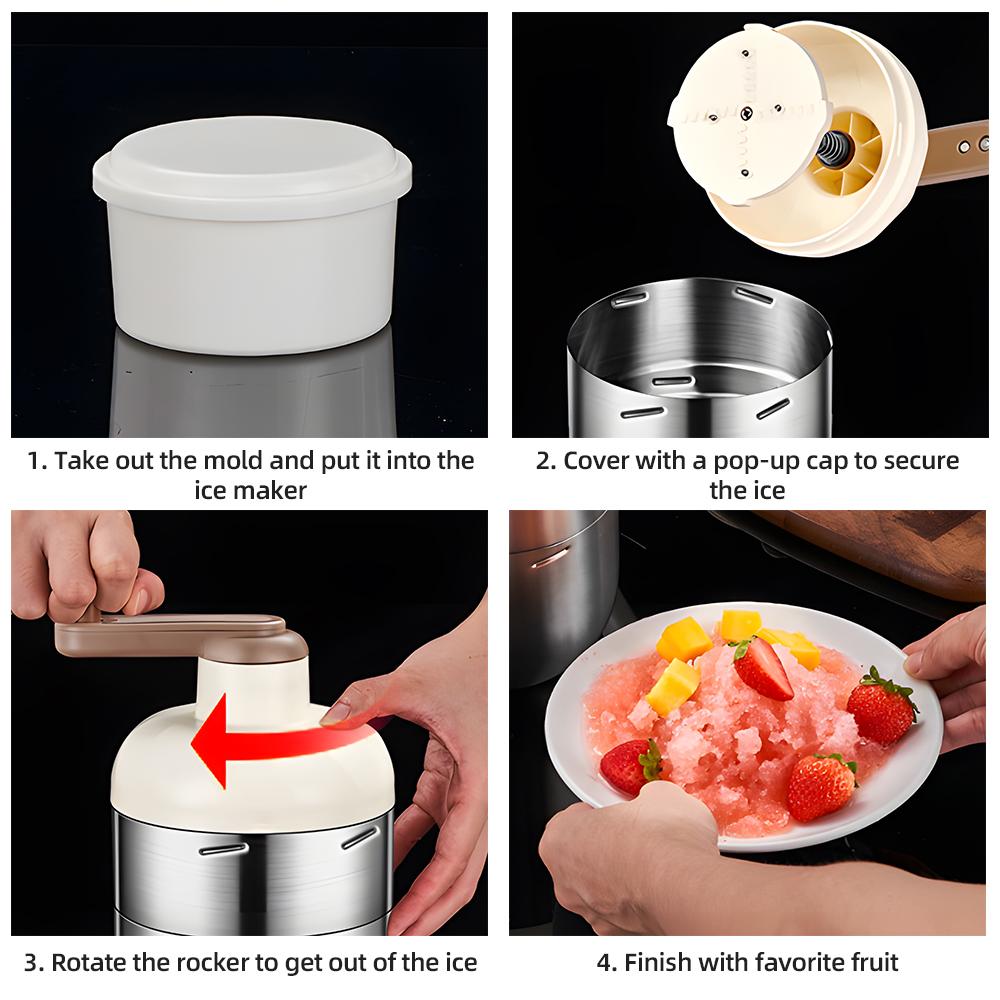 Ручная кривошипная дробилка для льда, машина для снежного конуса, портативная ручная машина для бритого льда с бесплатным льдом